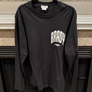 Brady Brand Black Long Sleeve Varsity T-Shirt Athletic‎ Casual Logo Tee Size M